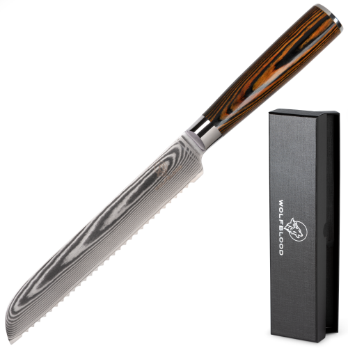 Wolfblood Damascus Bread Knife XL (32 cm)